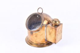 A brass ship's compass binnacle by Capt O.M. Watts Ltd of London.