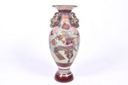 Large Japanese Satsuma pottery vase.