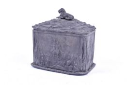 Crimea interest: lead tobacco box depicting named battles.