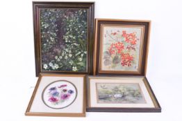 Four pictures depicting flower scenes.