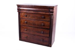 A Victorian mahogany chest of drawers.