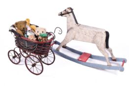 A group of assorted vintage children's toys.