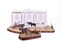 Three Border Fine Arts Classic models of working horses with certificates.