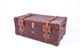 An early 20th century Pukka travelling trunk retailed by Harrods.