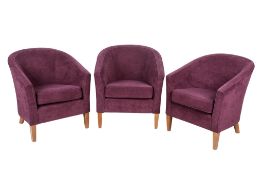 Three reception tub chairs.