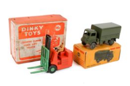 Two vintage boxed Dinky Toys diecast model vehicles.