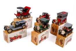 A set of six Nacoral Spain model vintage cars, boxed.
