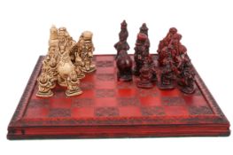 'Alice in Wonderland' Disney characters chess set and board 33cm x 33cm ** Being sold on behalf of
