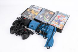 An assortment of Sega games and accessories.