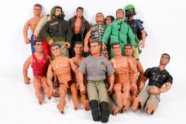 A collection of assorted Action Man dolls.