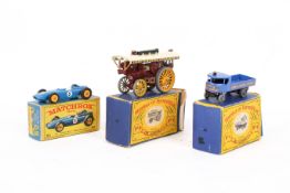 Two Lesney Models of YesterYear diecast vehicles and a 'Matchbox' series vehicle. Comprising a No.