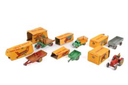 Six Dinky diecast industrial farming vehicles. Comprising a No.