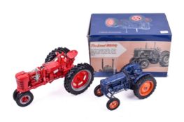 Two modern diecast model vintage farm tractors.