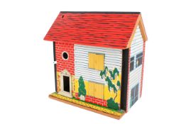 A vintage wooden circa 1960's dolls house and contents.