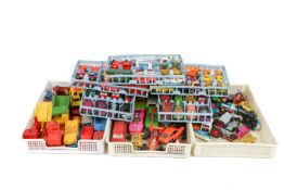 A collection of assorted play worn die-cast model vehicles. Including Corgi and Matchbox, etc.