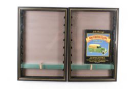 Two contemporary wall mounted display cabinets.