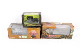 Three radio controlled model military tanks. Including two 1:54 Tiger 1, etc.