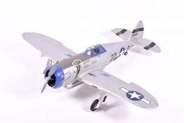 An E-flite polystyrene radio control model plane modelled as a P-47 Razorback,
