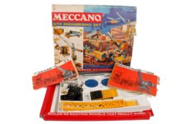 A circa 1960s Meccano Site Engineering Set #5 construction toy, play worn, boxed.