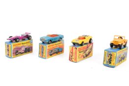 Four Matchbox Superfast diecast vehicles. Comprising a No.34 Formula 1 Racing Car, No.