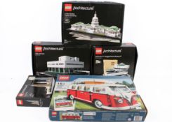 Five boxed sets of Lego. Comprising four 'Architecture' sets, No.21035 'Solomon R.