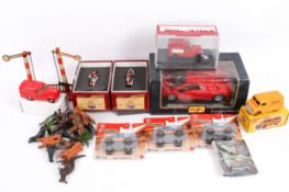 A collection of assorted vintage and modern toys.