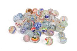 A collection of assorted glass marbles