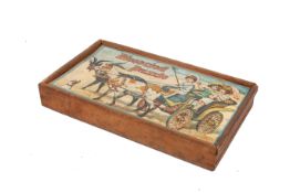 A vintage 'Dissected' wooden jigsaw puzzle, boxed with some 'ABC' blocks.