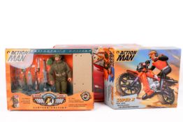 A group of three assorted Hasbro Action Man items.