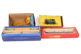 A group of 00 gauge model railway items.