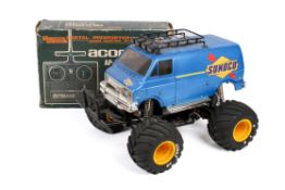 A Sunoco 'Monster' radio control van with an Asahi Acoms AP-227 Mk II controller in box.