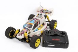 A Kyosho Lazer 2000 electric powered radio controlled off road vehicle.