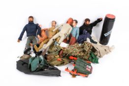 A large collection of circa 1968-1974 two Palitoy Action Man figures and accessories with others.
