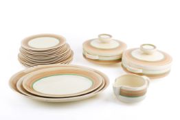 A 20th century Art Deco style Clarice Cliff part dinner service for Newport Pottery.