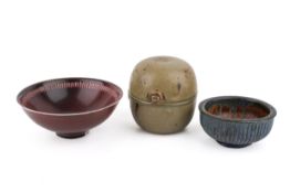 Three mid-20th century Danish stoneware items.