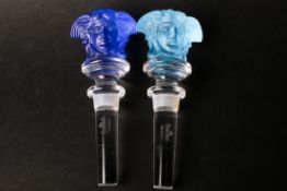 Two Versace, Rosenthal, frosted glass Medusa head bottle tops (boxed).