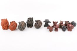 A collection of mid-century Danish pottery bears.