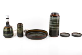 Six pieces of 20th century Celtic Pottery (Cornwall).