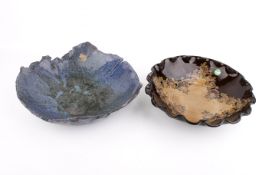 Two 20th century earthenware studio pottery bowls.