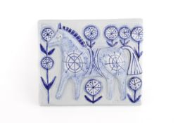 Gerd Hiort Petersen (Danish, born 1937), a mid-century studio pottery wall plaque.
