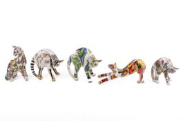 Paul Cardew (British), a collection of china 'cool catz' figurines.
