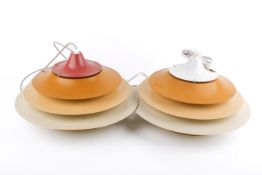 Two Danish, mid-century ceiling lamps of similar form by Vitrika.