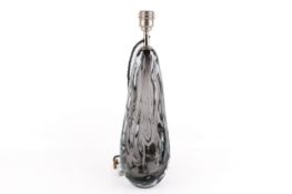 A contemporary Porta Romana glass table lamp, 'Smokie Aubergine'.