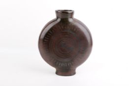 A 20th century studio pottery moon flask vase.
