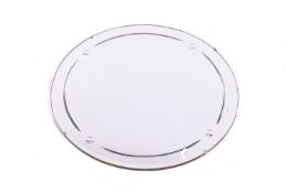 An Art Deco period circular bevel edge wall mirror with hanging chain.