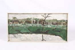 Stephen Cripps (1952-1982), thick paint on board, Village Green.