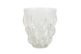 A 20th century Lalique 'Rampillon' vase. Blue cream opalescent Stamped 'R.