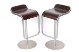 A pair of Italian, Lapalma 'Lem S80' retro style adjustable stools.