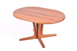 A Mid-20th century, Danish teak coffee table with four central supports,