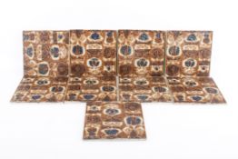 Nils Thorsson (Danish, 1898 -1975), nine stoneware tiles for Royal Copenhagen.